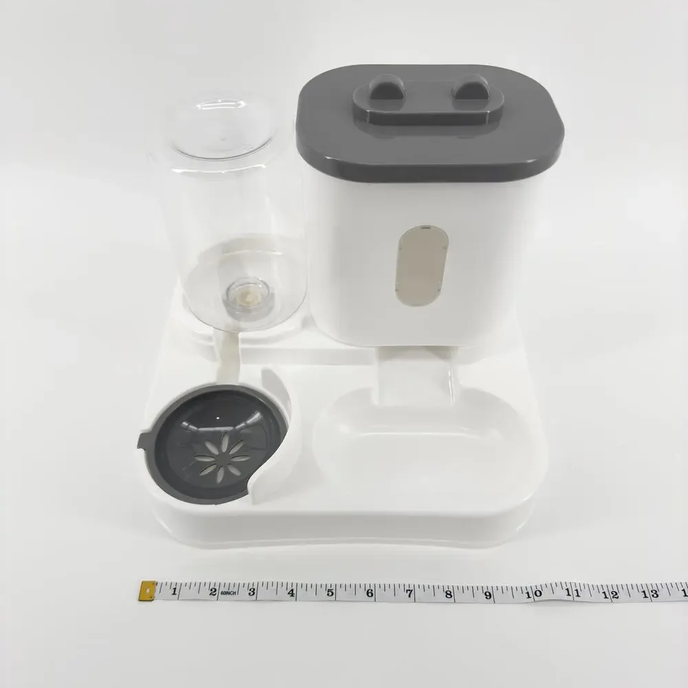 Small Cat Feeding Station with Food & Water Dispenser - Easy Clean Pet Feeder